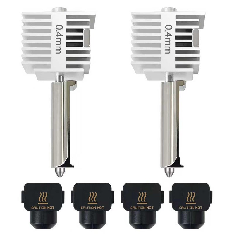 HzdaDeve 2 Pack A1 Mini/A1 Hotend Print Head Hot End Kit Extruder Upgrade Stainless Steel Hotend All Metal Silver Radiator Integrated Structure Kit with Extra 2PK Silicone Sock for Bambu Lab Printer - Image 1